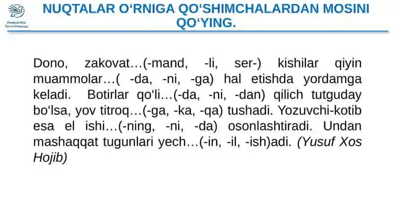 Mustaqil yechimlar 4