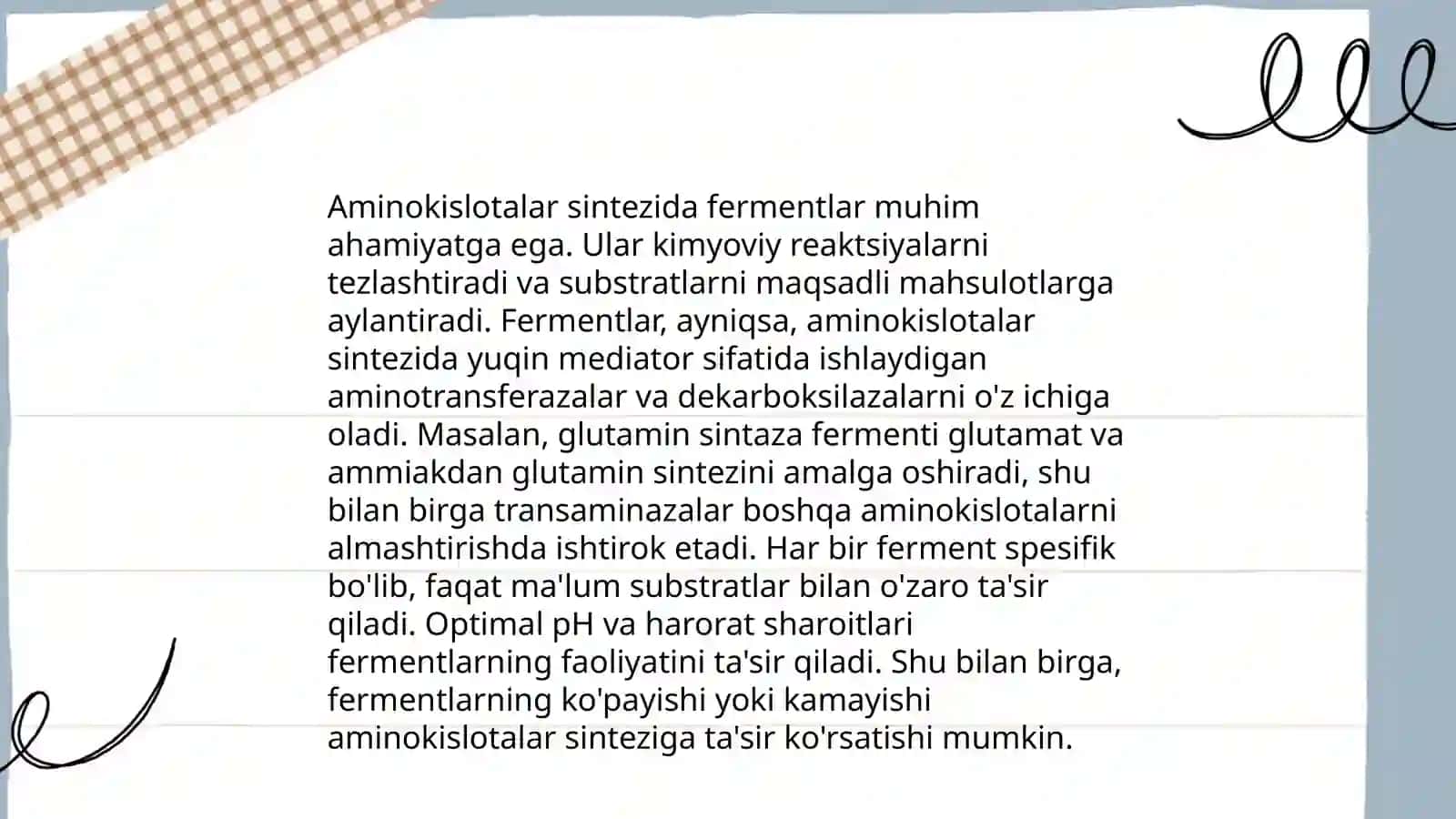 Fermentlar yordamida aminokislotalar sintezi 4