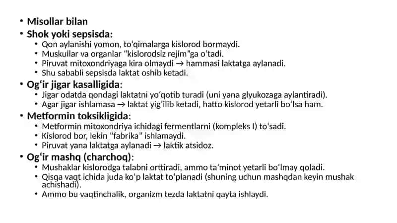 Laktik atsidoz tibbiy taqdimot pptx 4