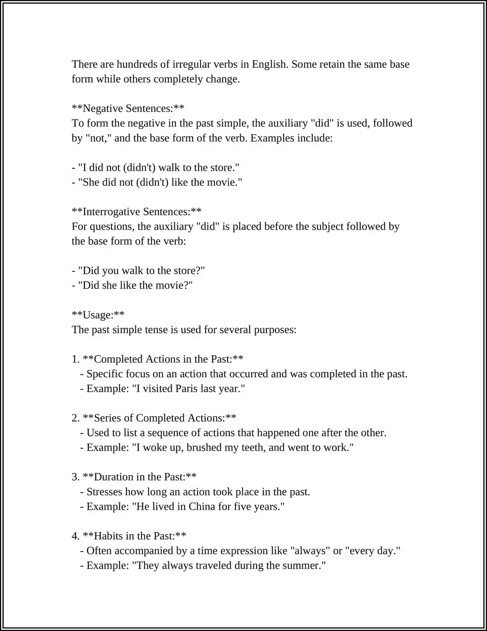 PAST SIMPLE 4