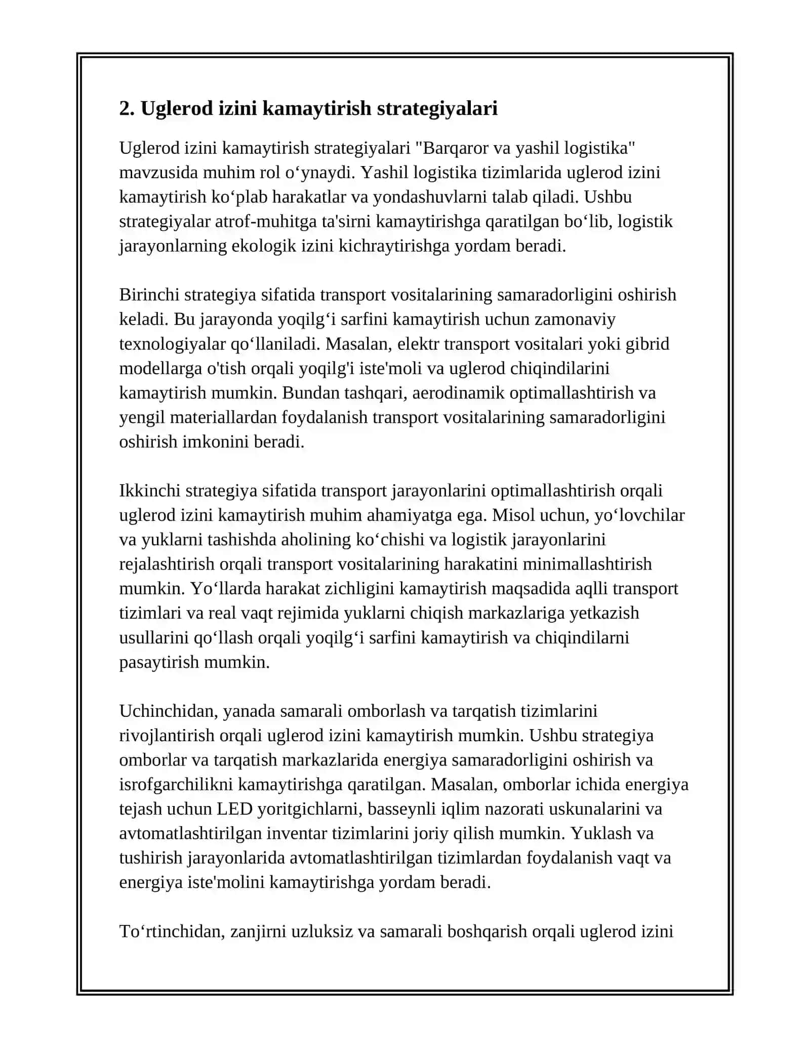 SUSTAINABLE AND GREEN LOGISTICS 4