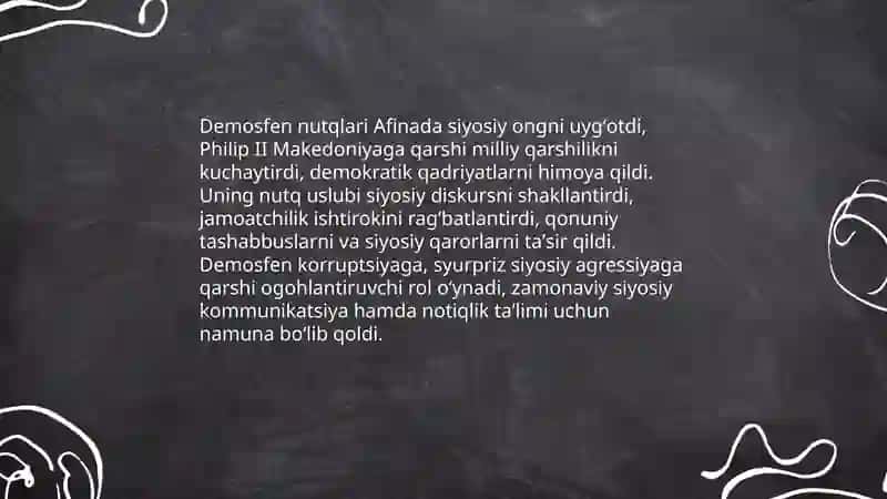 Demosfen notiqlik faoliyatini oʻrganishning ahamiyati 4