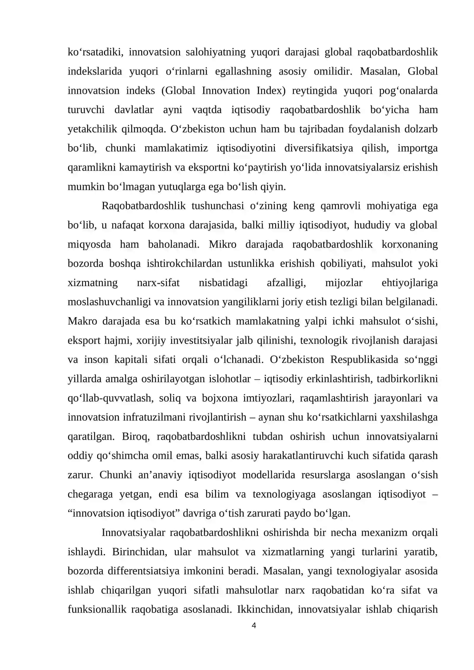 Raqobatbardoshlikni oshirishda innovatsiyalarning o'rni 4