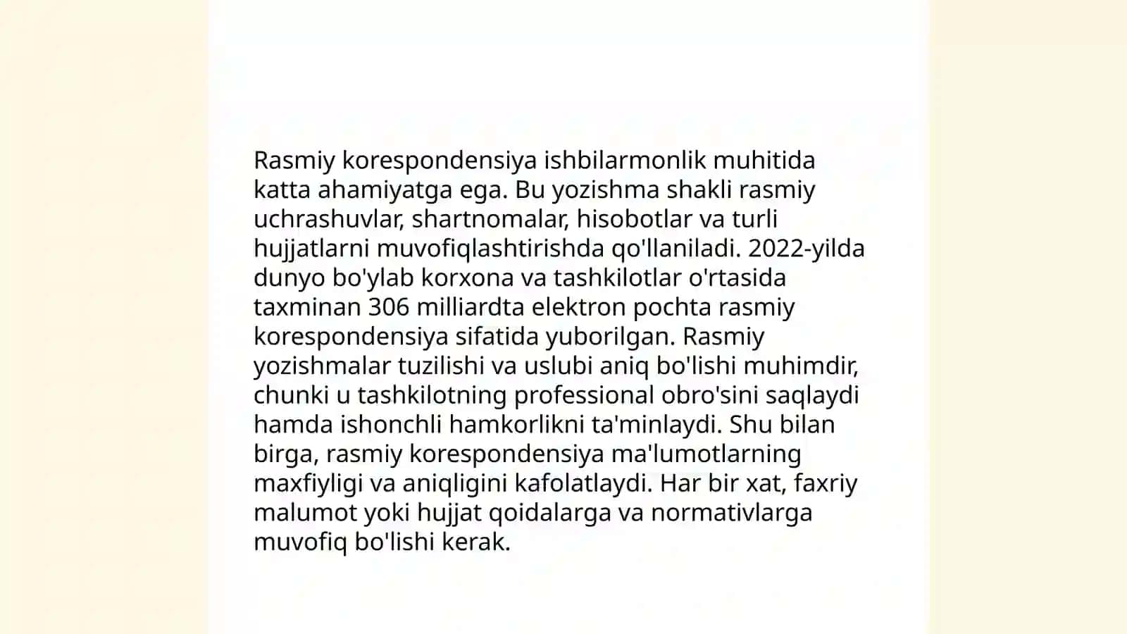 Xizmat yozishmalari 4