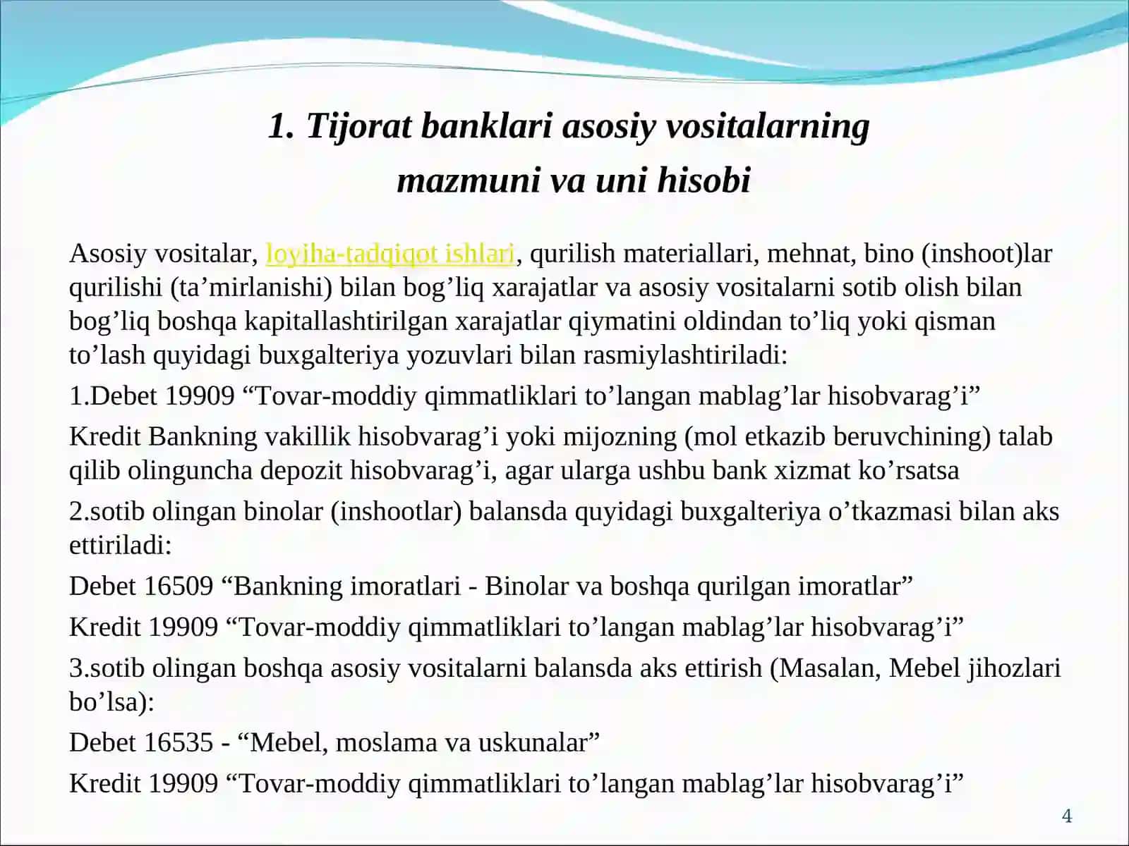 BANKLARDA MODDIY VA NOMODDIY AKTIVLAR HISOBI 4