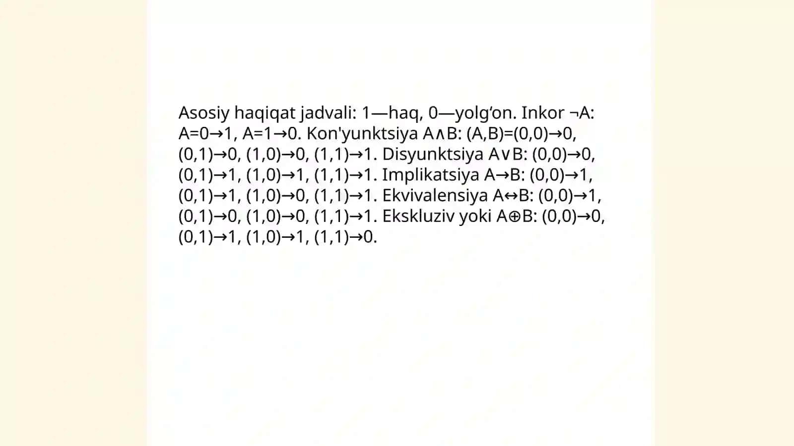 Mulohazalar algebrasi formulalari 4