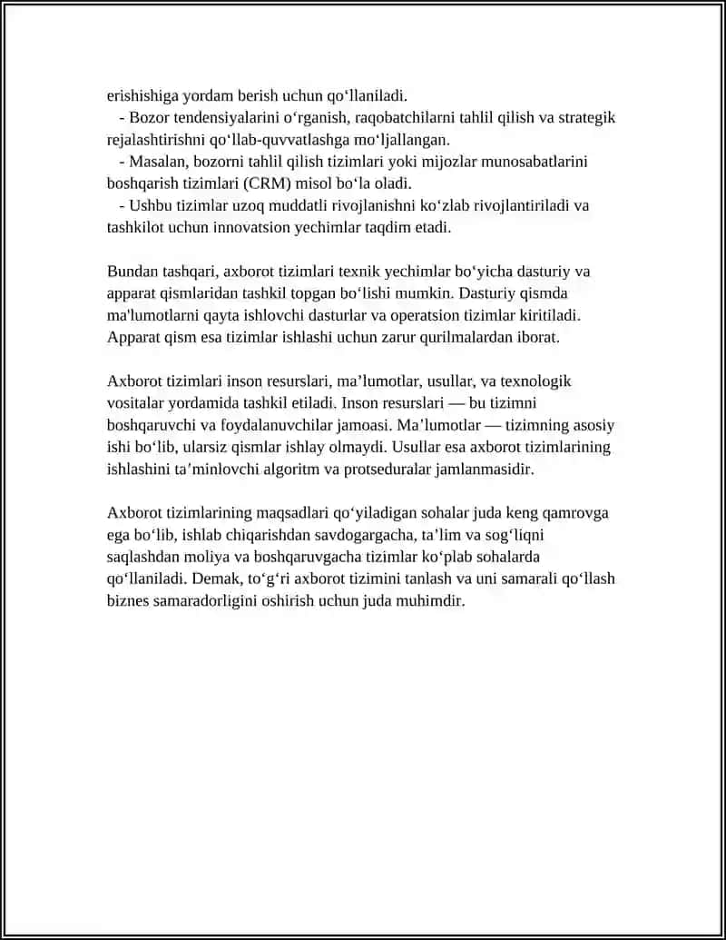 AXBOROT TIZIMLARINING TASNIFI 4