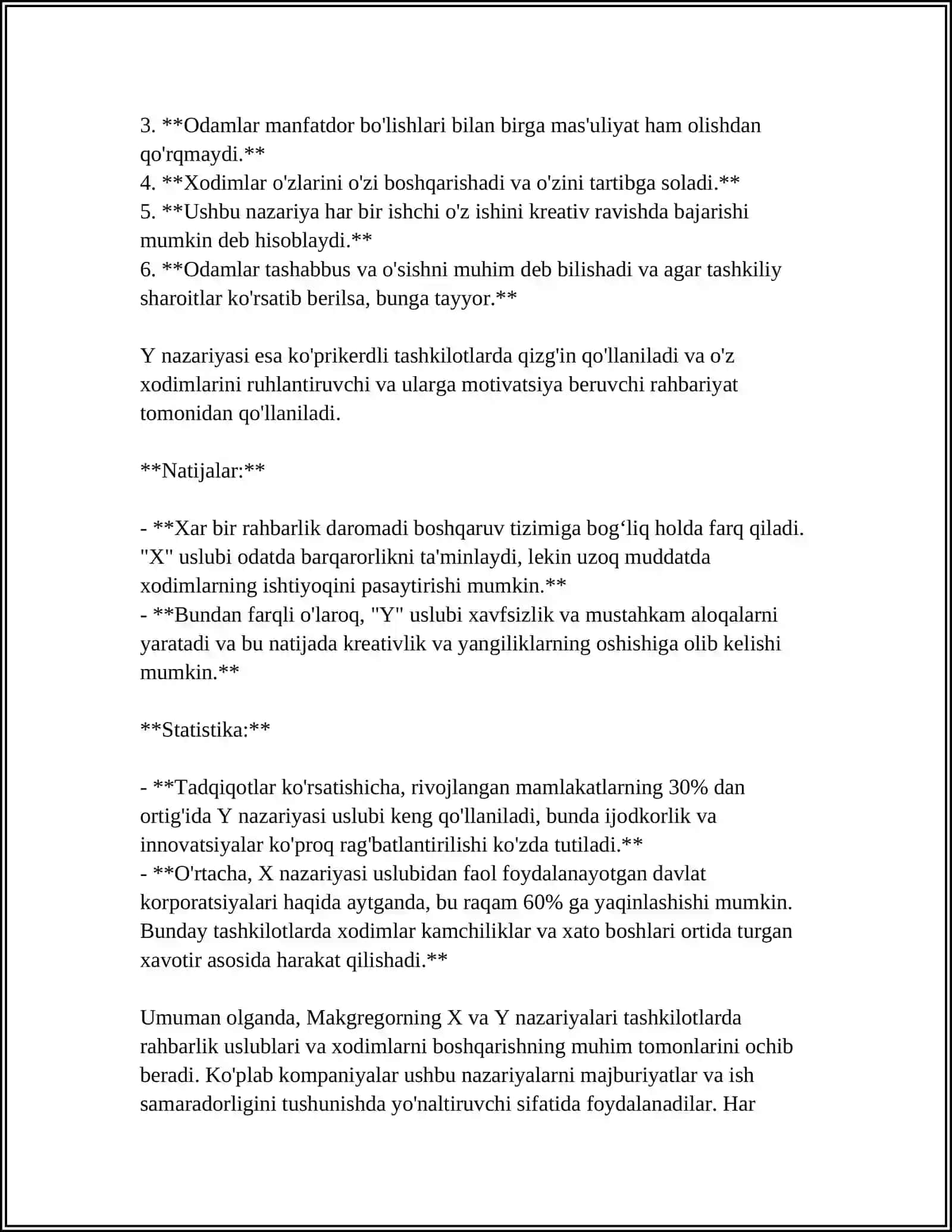MAKGREGORNING "X" VA "Y" NAZARYASI 4