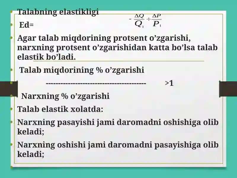 Talab va taklif elastikligi 4