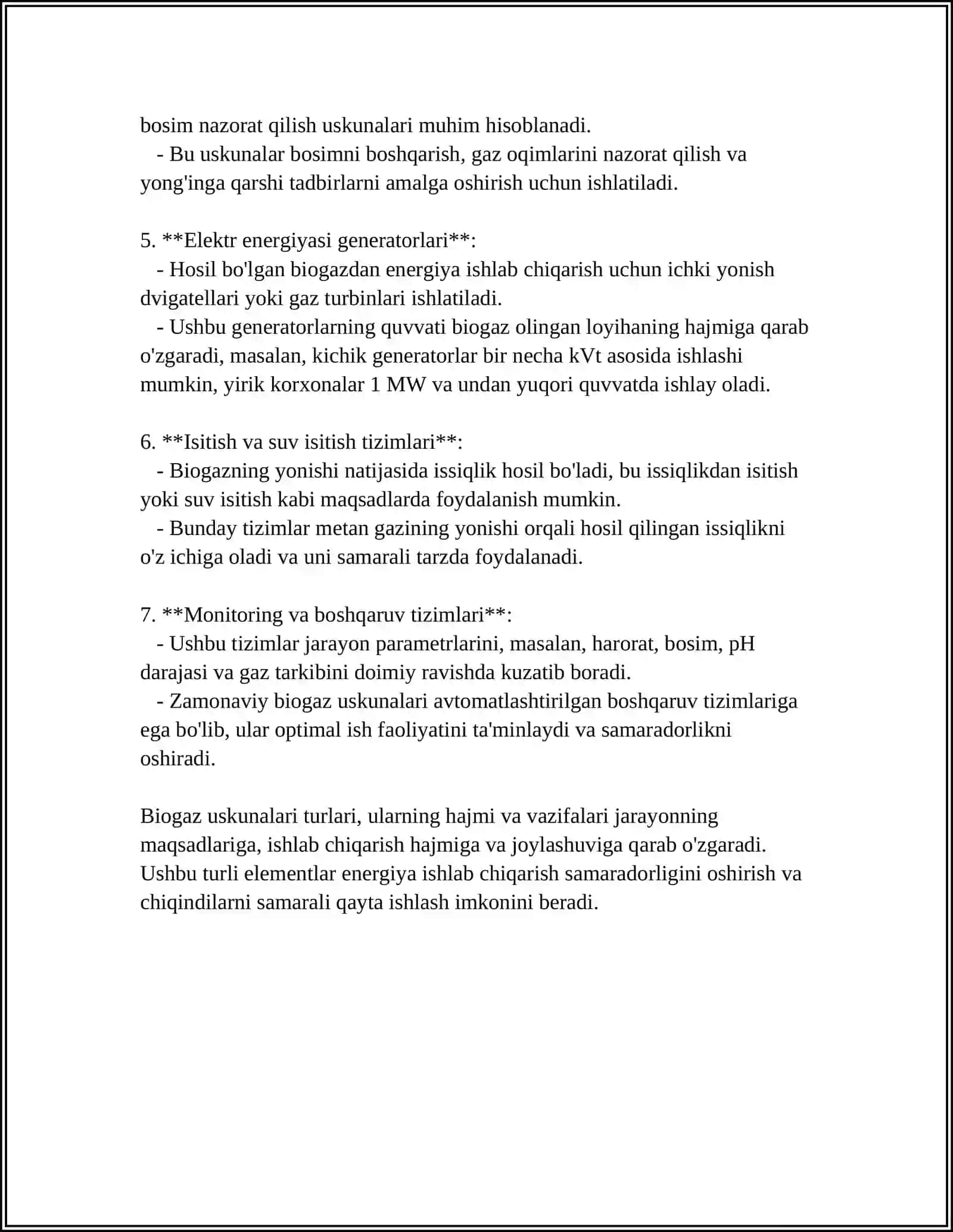 BIOGAZ OLISH QURILMASINING ASOSIY ISHCHI QUROLLARI 4