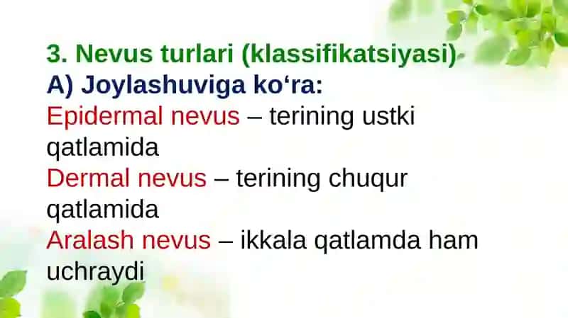 Nevuslar. Ksantelazmalar. Lipomalar. Gigromalar 4