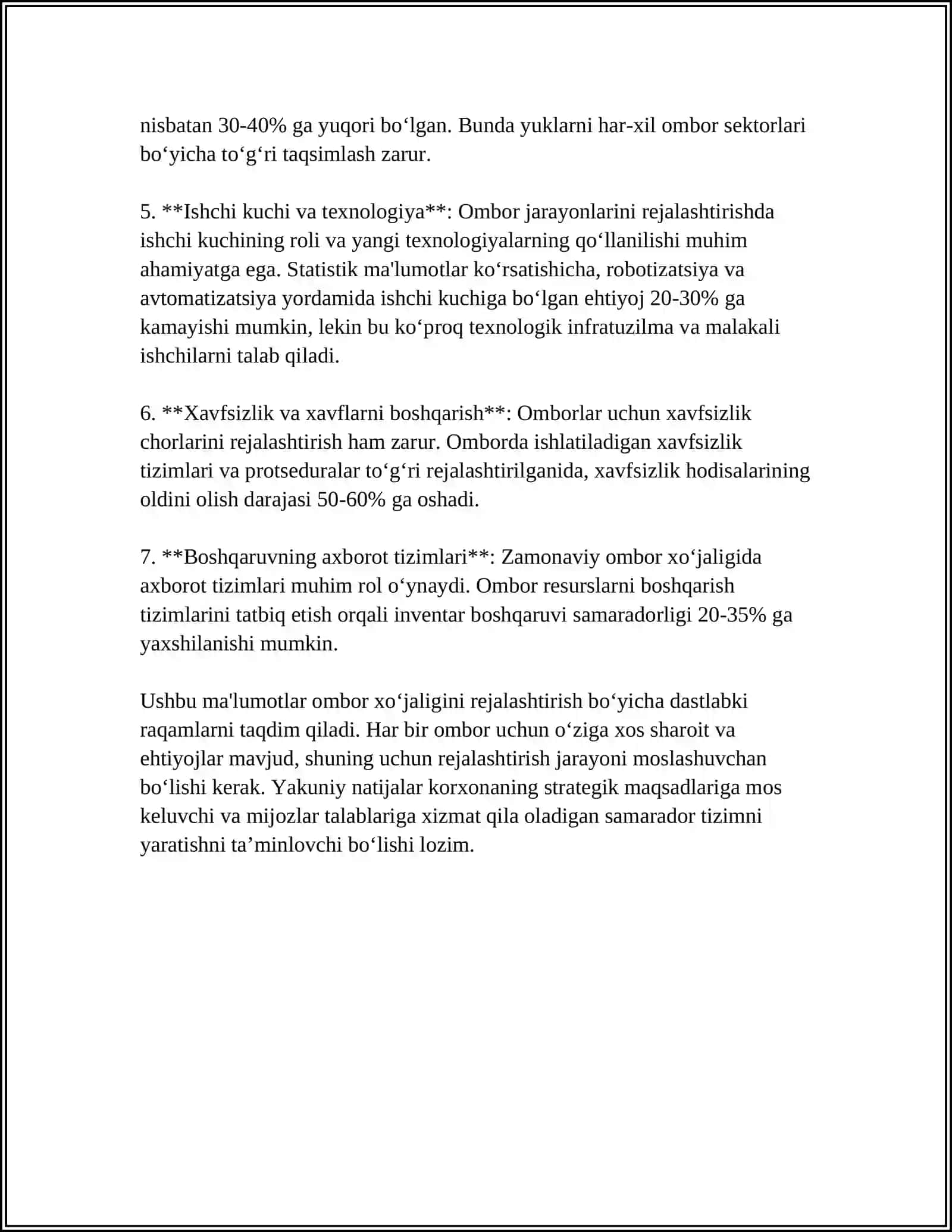 OMBOR XO'JALIGINI ISHINI TASHKIL ETISH 4