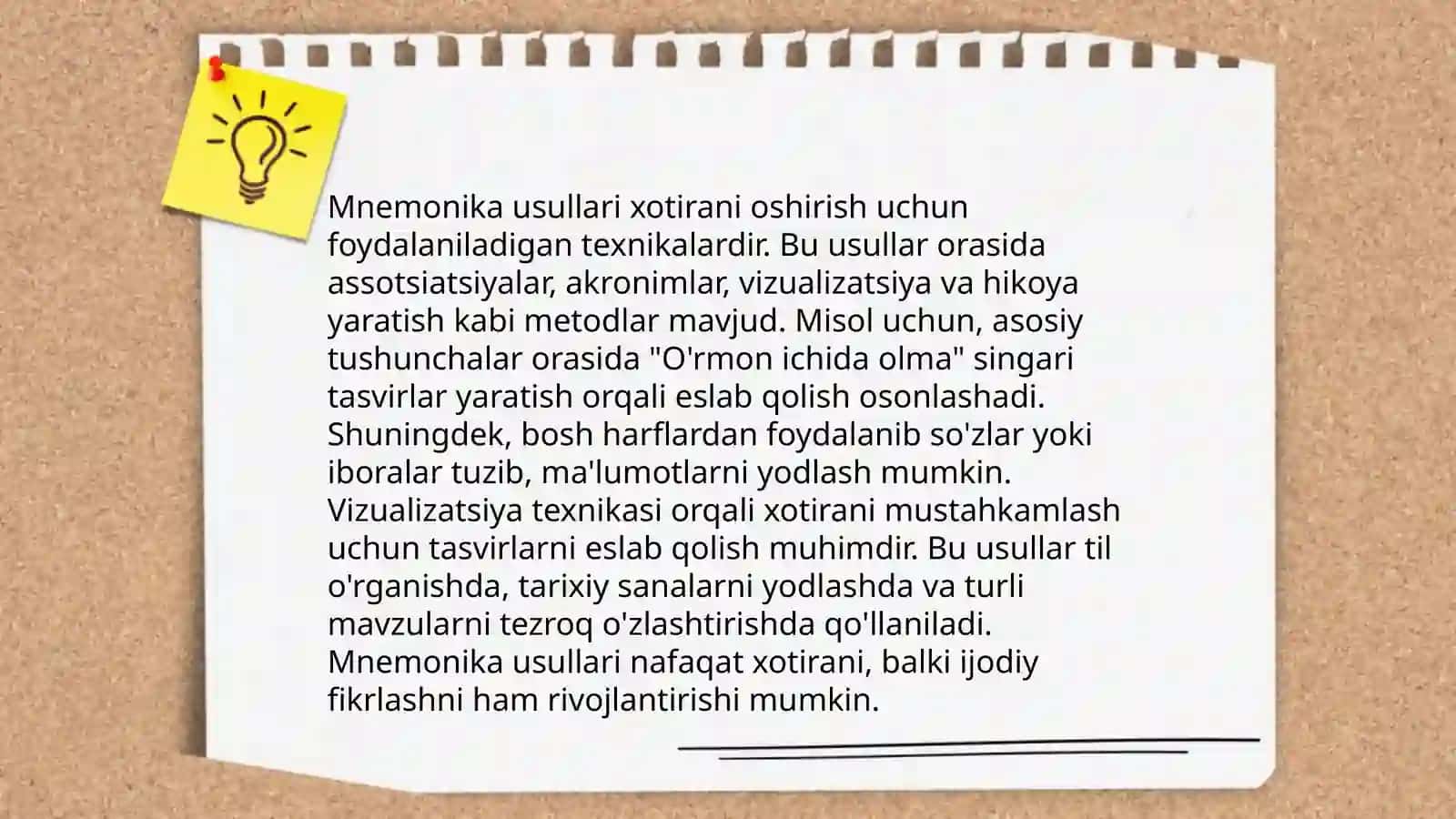 Xotira yodlash texnikalari 4