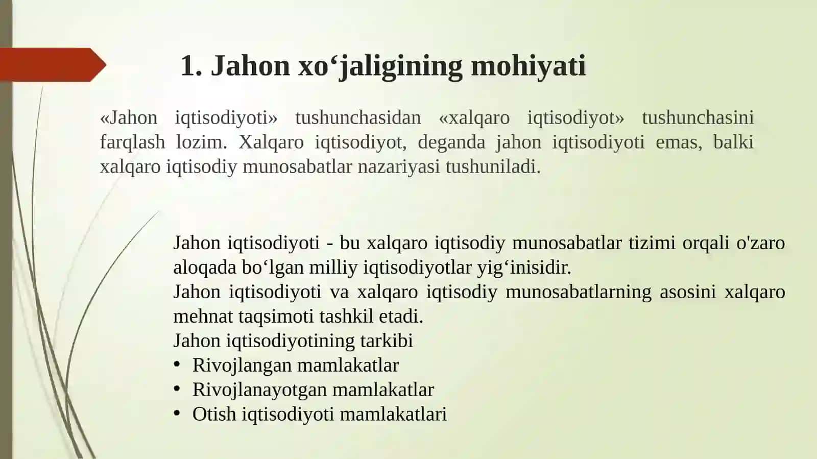 JAHON IQTISODIYOTI FANINING XUSUSIYATLARI VA MOHIYATI 4