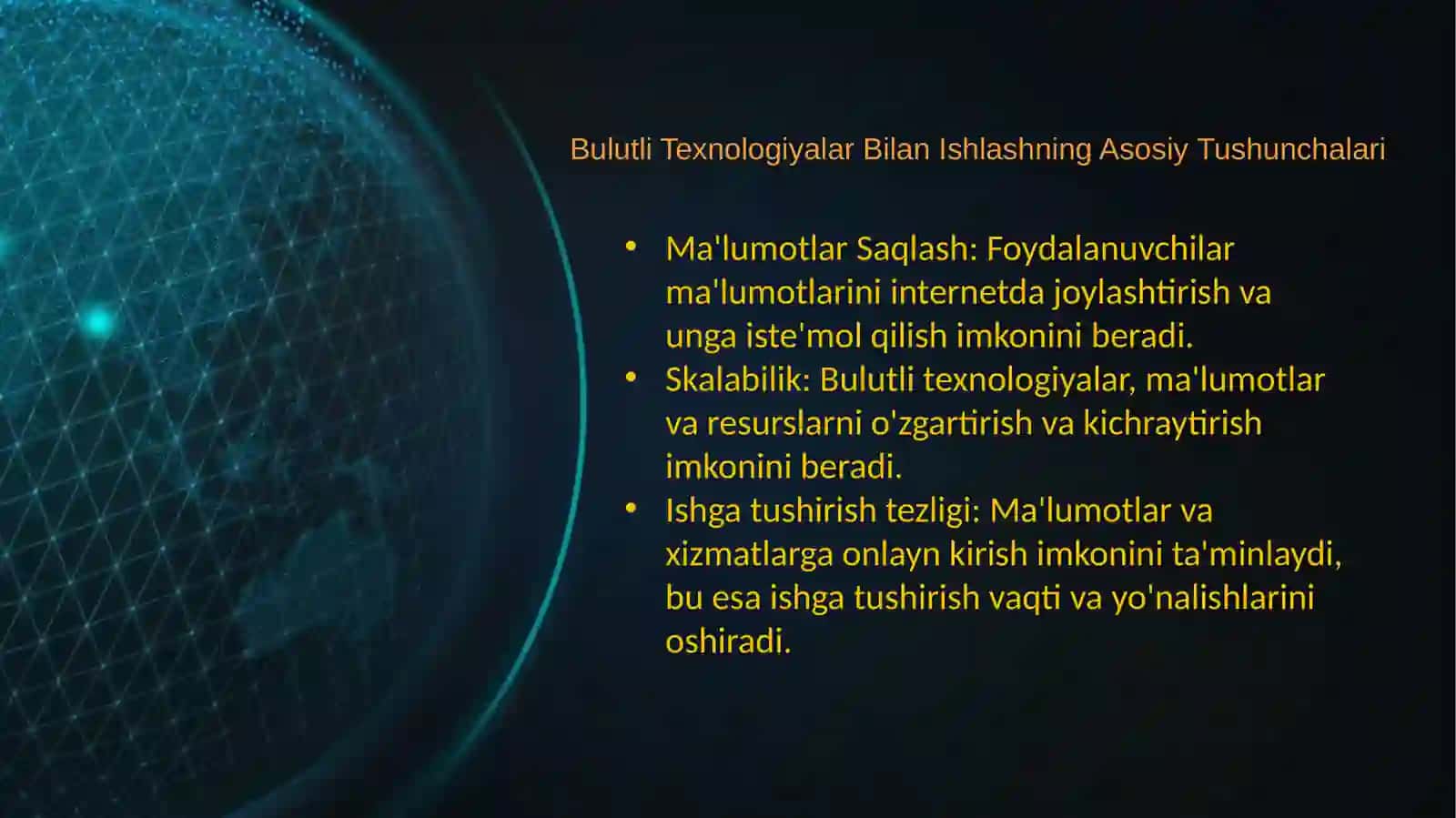 Internet xizmatlari. Bulutli texnologiyalar va ular bilan ishlash 4