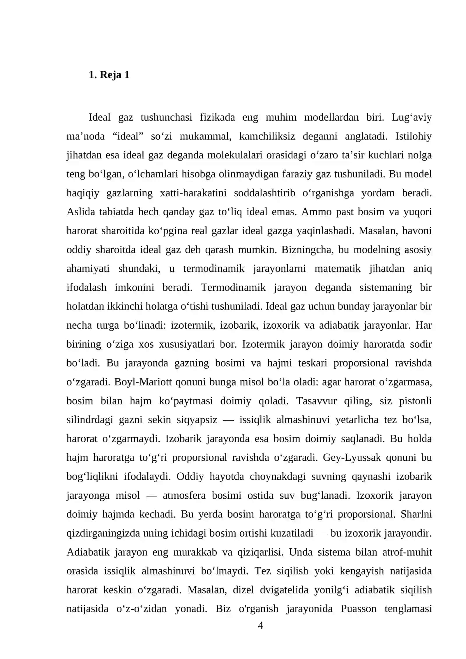 Ideal gazlarning termodinamik jarayonlari 4
