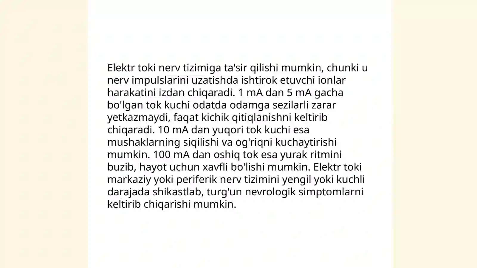 Elektr tokining organizimga ta'siri 4