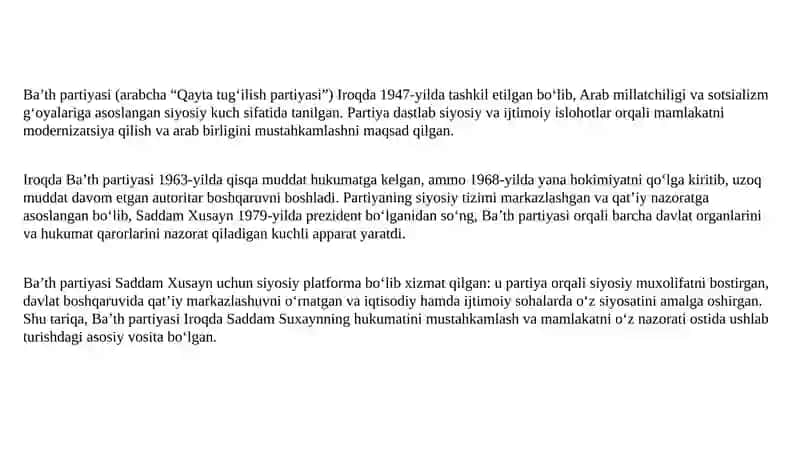 Saddam Xusayn hukumati 4