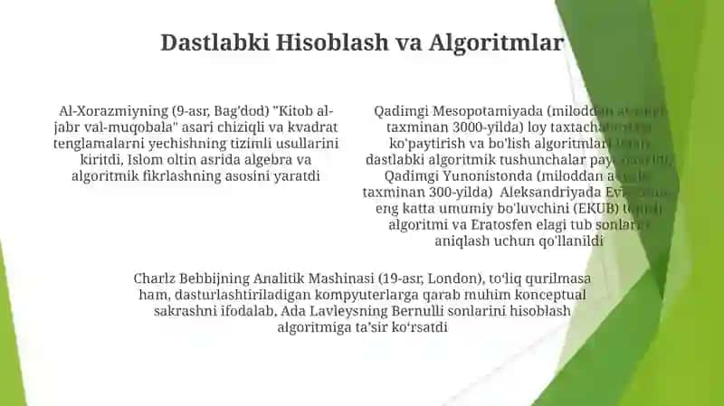 Algoritmlar nazariyasini tarixini õrganish 4