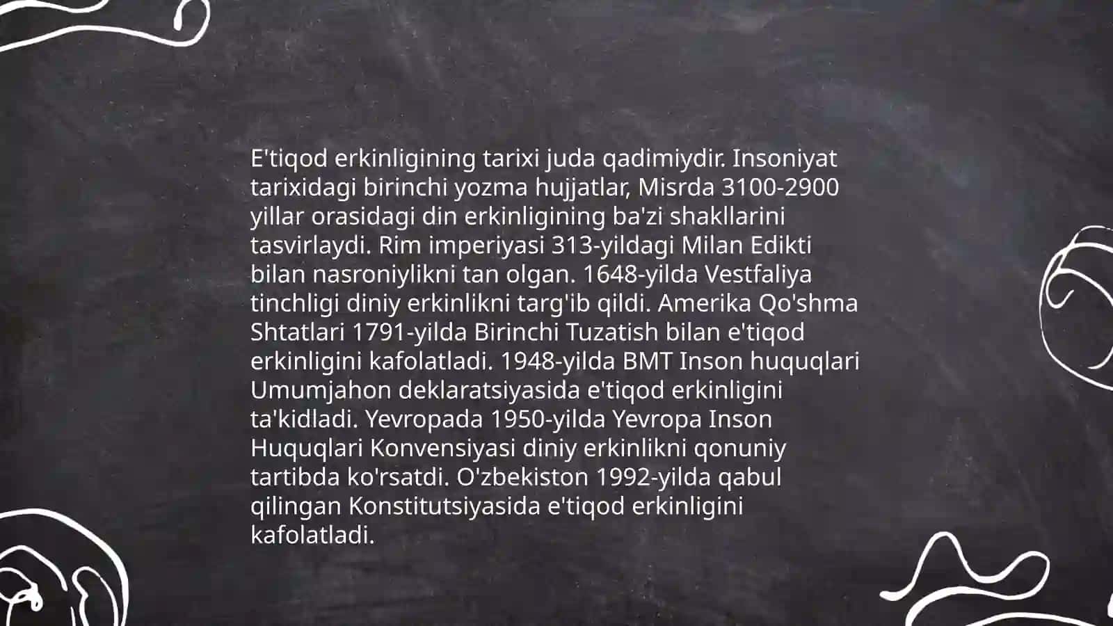 Vijdon va e'tiqod erkinligi haqida tushuncha 4