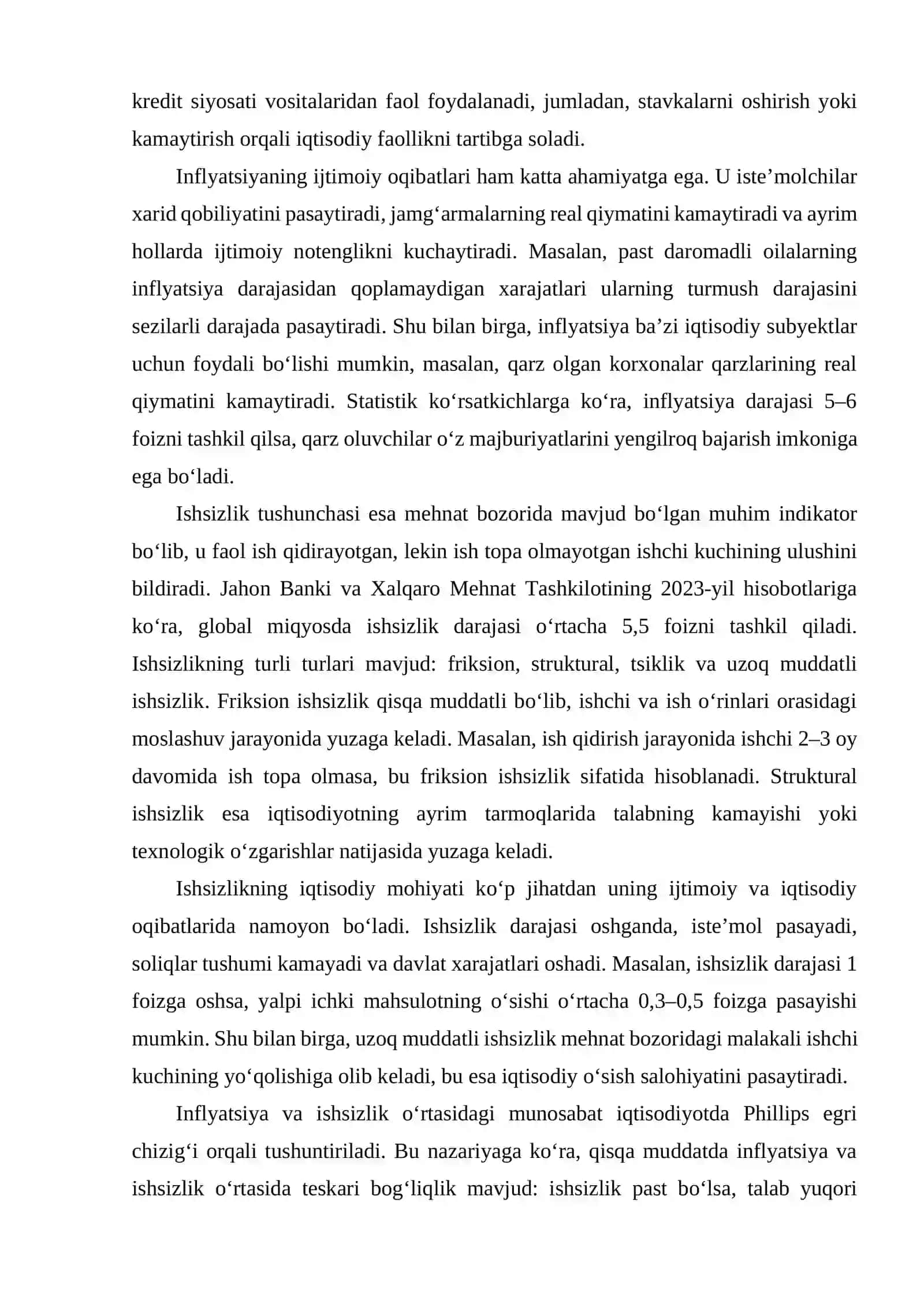 Inflyatsiya va ishsizlik o‘rtasidagi dinamik bog‘liqlik 4