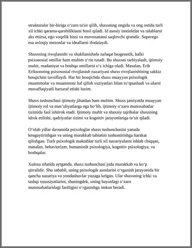 PSIXOLOGIYA. SHAXS HAQIDA TUSHUNCHA 4