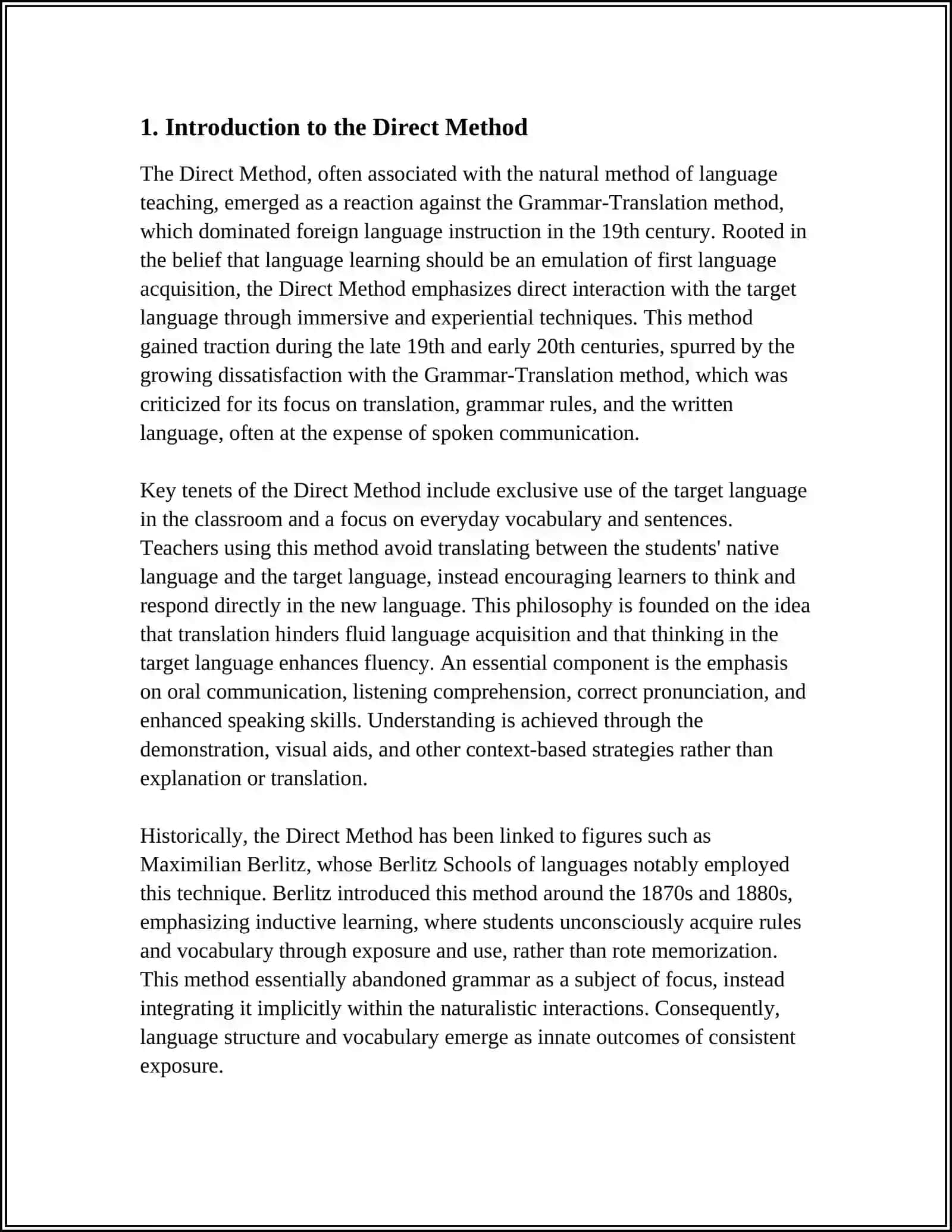 A STUDY ON THE DIRECT METHOD TO ENHANCE SPEAKING WITH A FOCUS ON CULTURAL AWARENESS AMONG BEGINNER 4