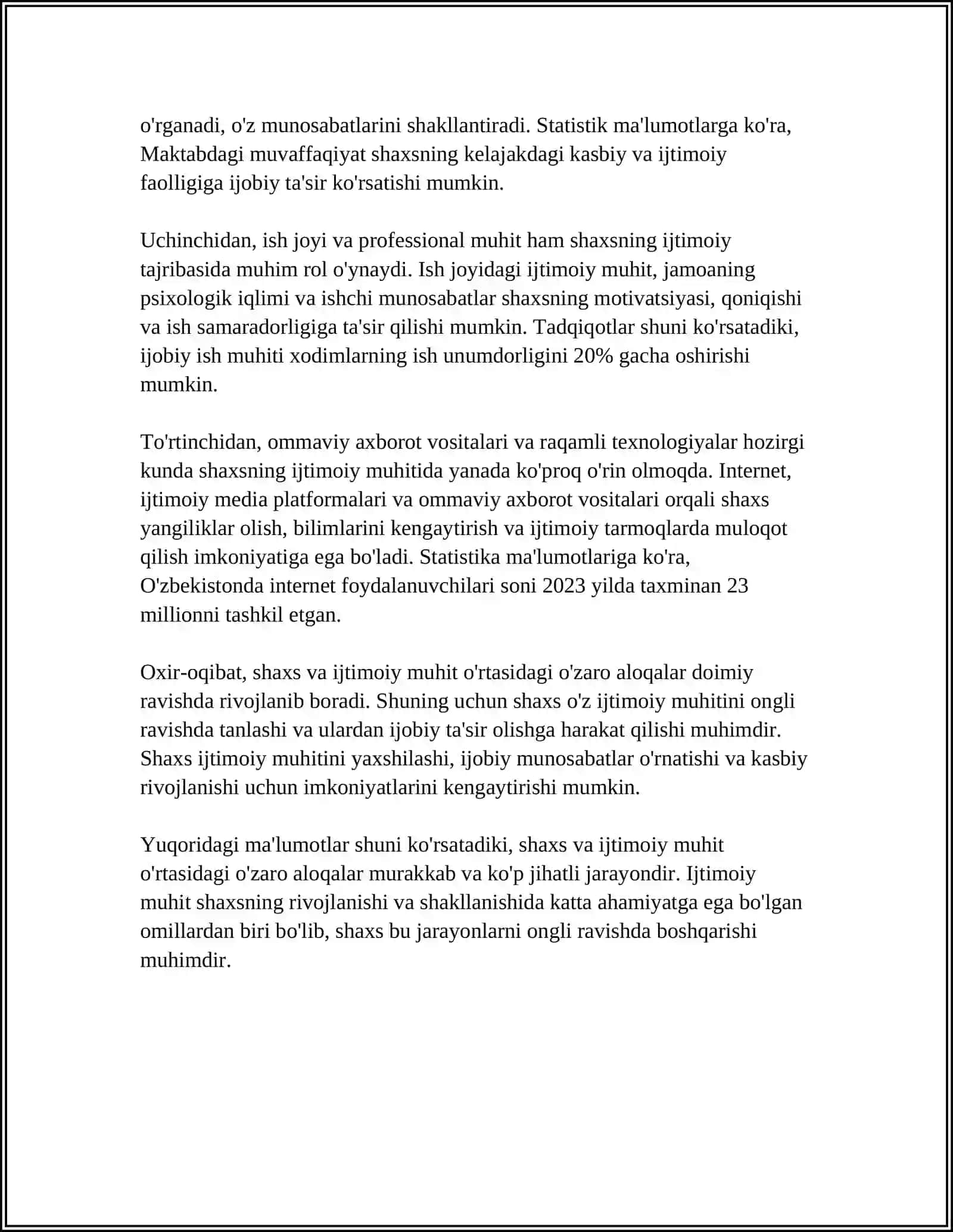 SHAXSNING IJTIMOIY USTANOVKALARI 4