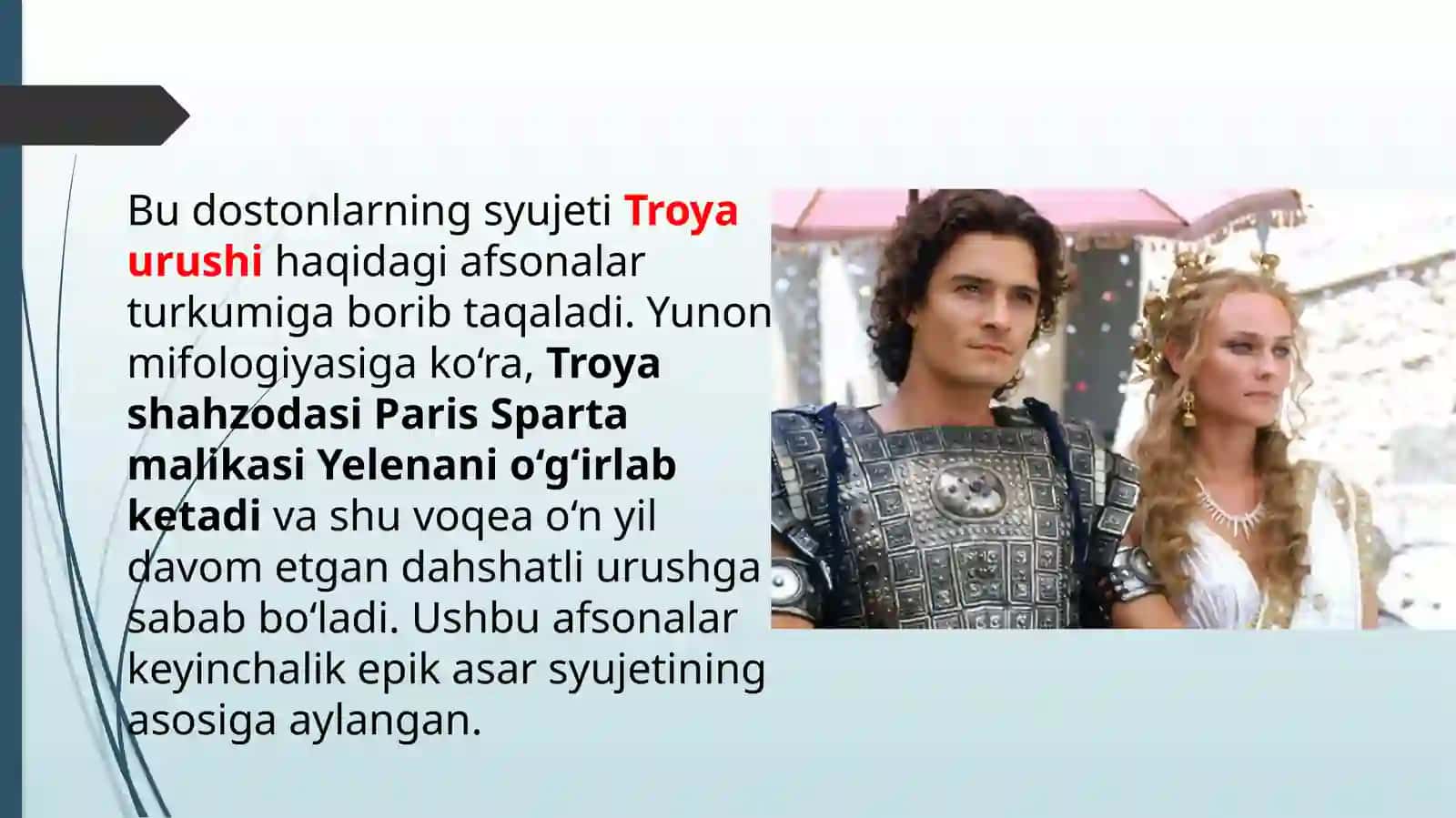 Gomerning "Iliada", va "Odisseya" asarlarida mifologik syujetlarning o'rni 4