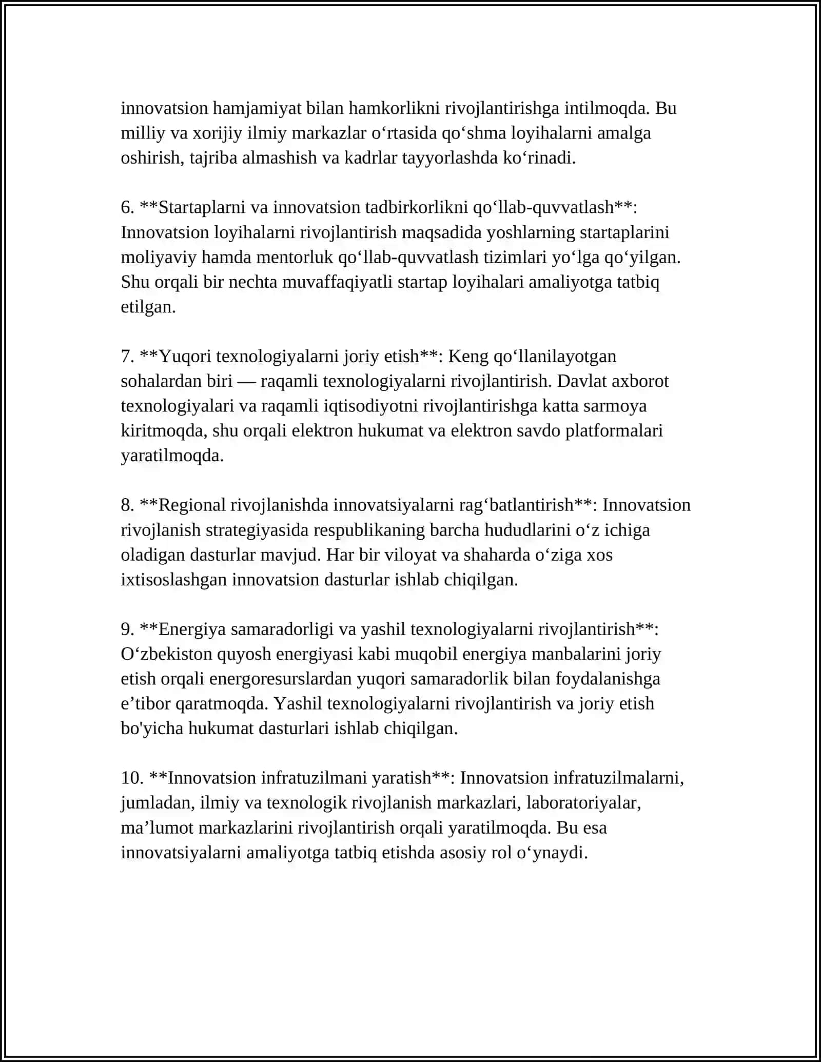 O‘zbekistonning innovatsion siyosati 4