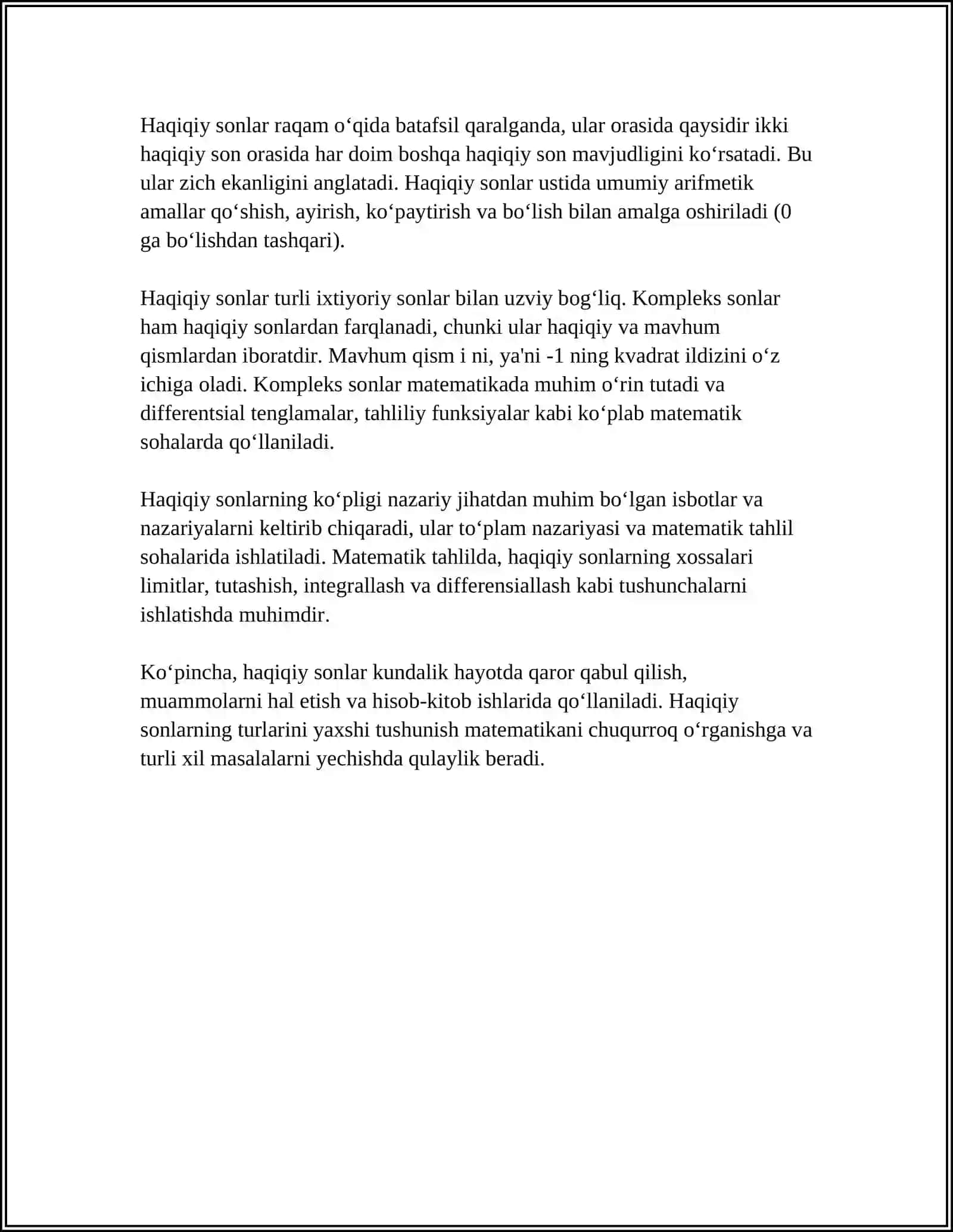 HAQIQIY SONLAR USTIDA AMALLAR 4