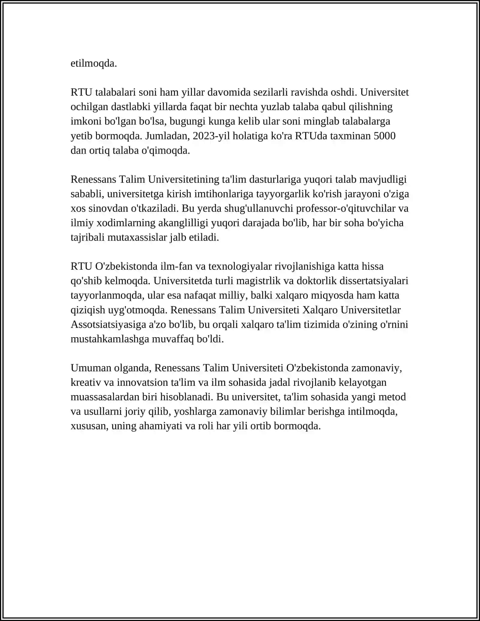 Renessans Talim Universiteti 4