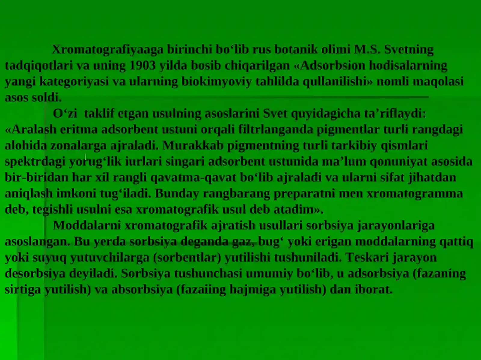 Xromatografik analizning mohiyati 4