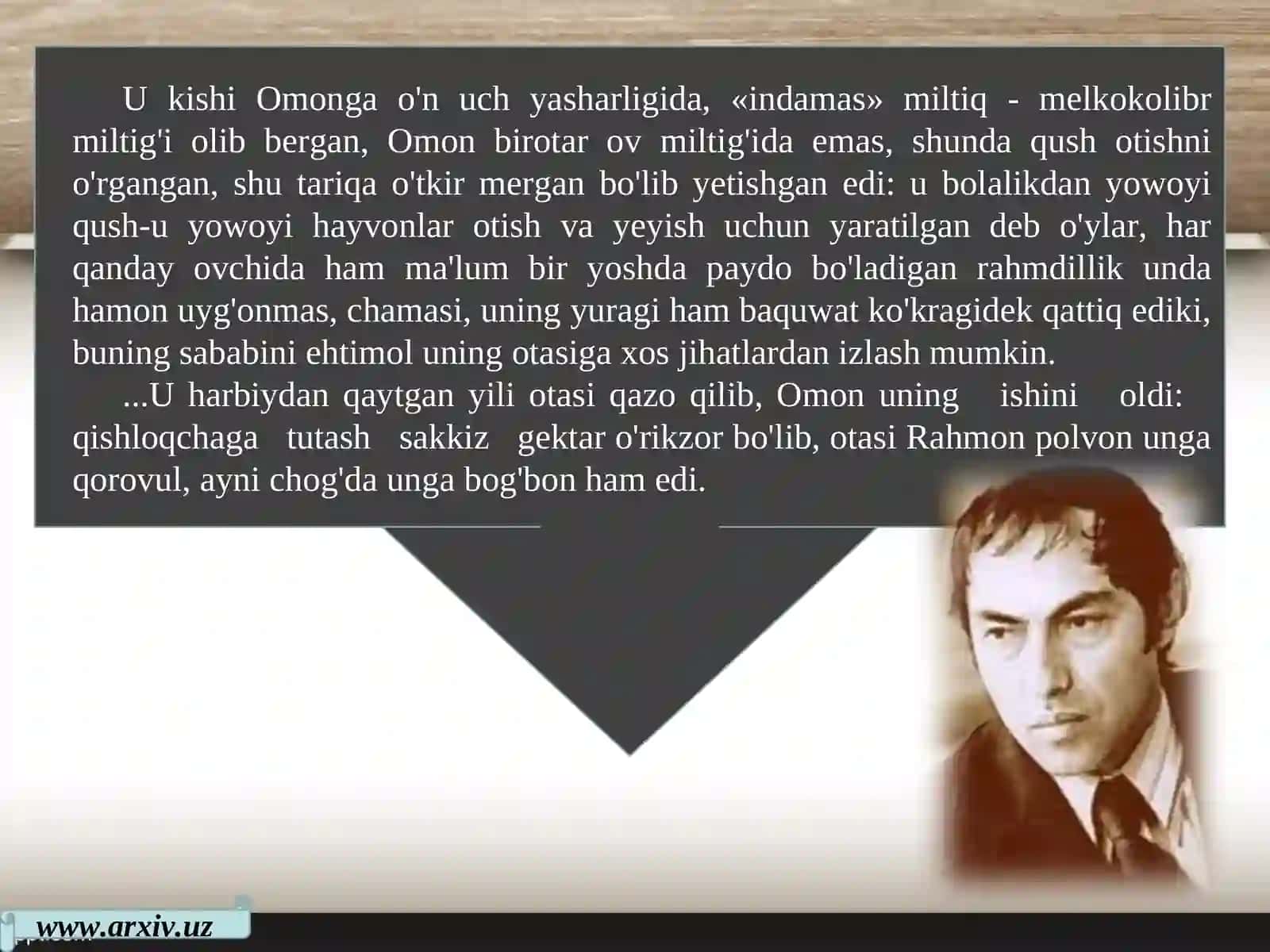 8-sinf Shukur Xolmirzayev Omon ovchining o'limi hikoya 4