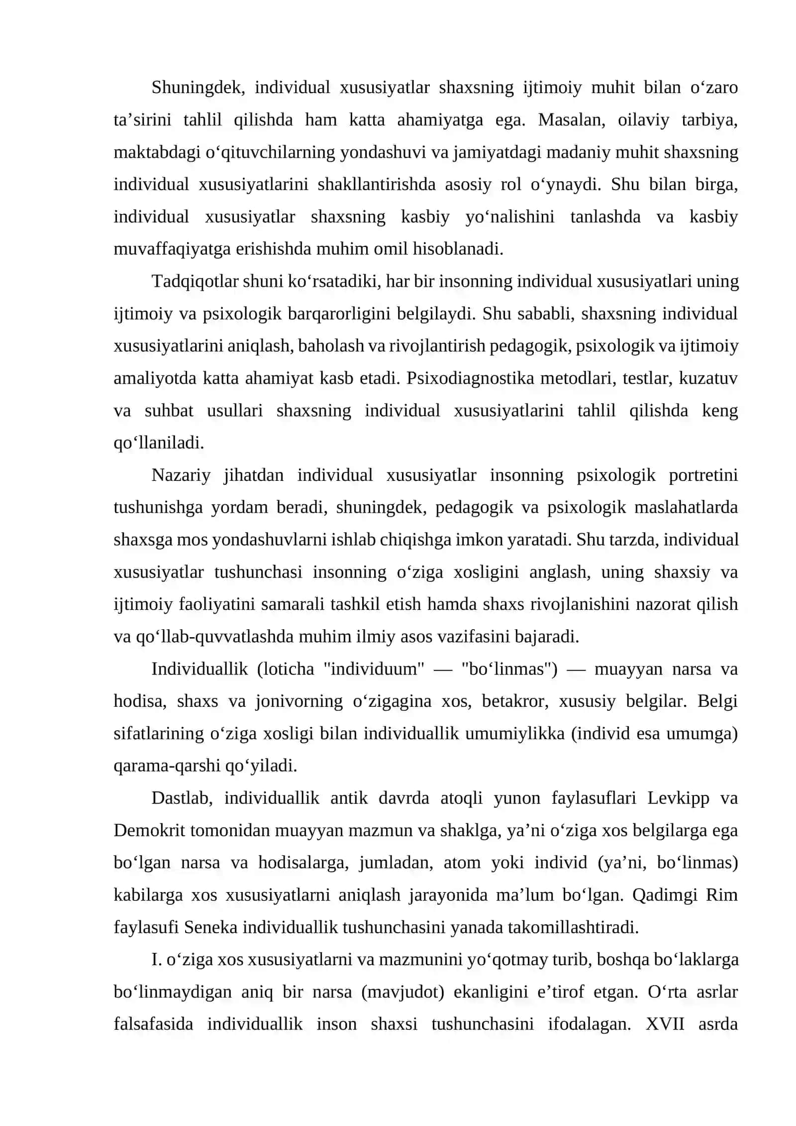 INDIVIDUAL SHAXS INDIVIDUALLIK TUSHUNCHALARI 4