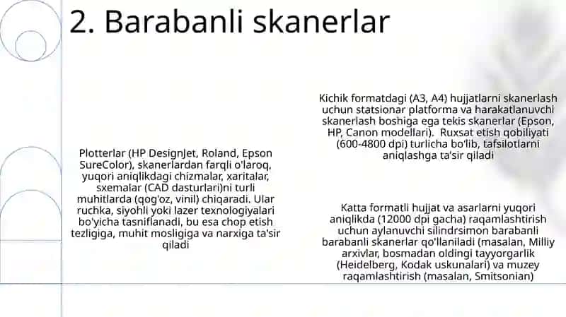 Skaner va plotter qurilmalari va ularni turlari 4