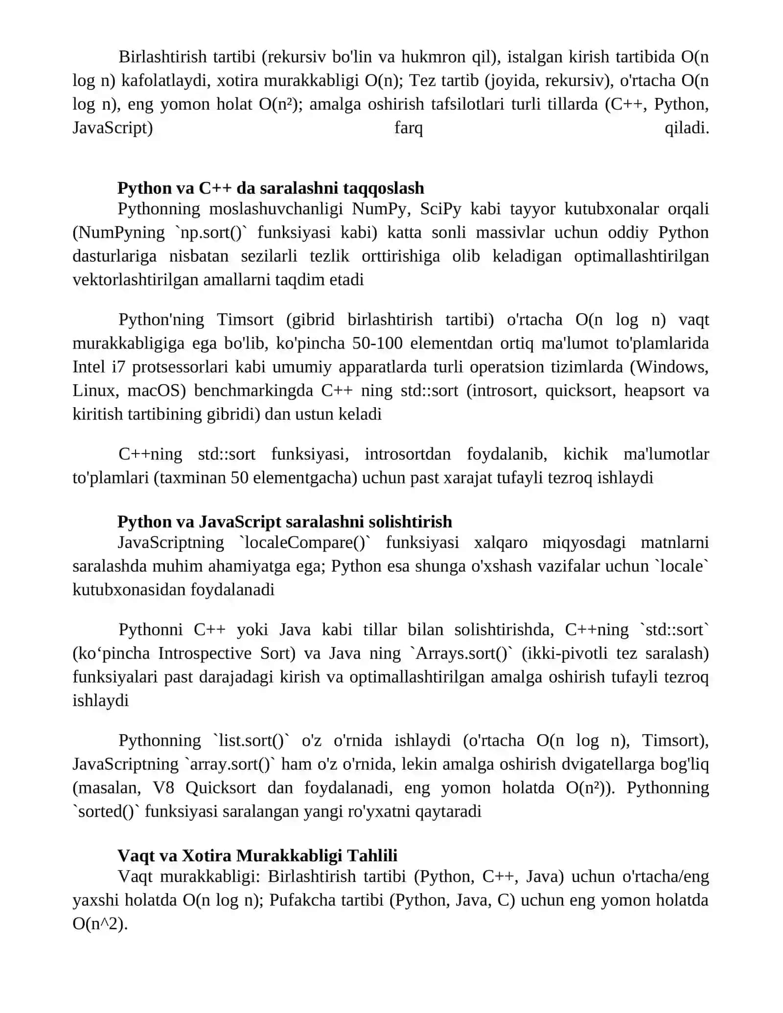 Python va boshqa tillarga oid saralash dasturlari 4