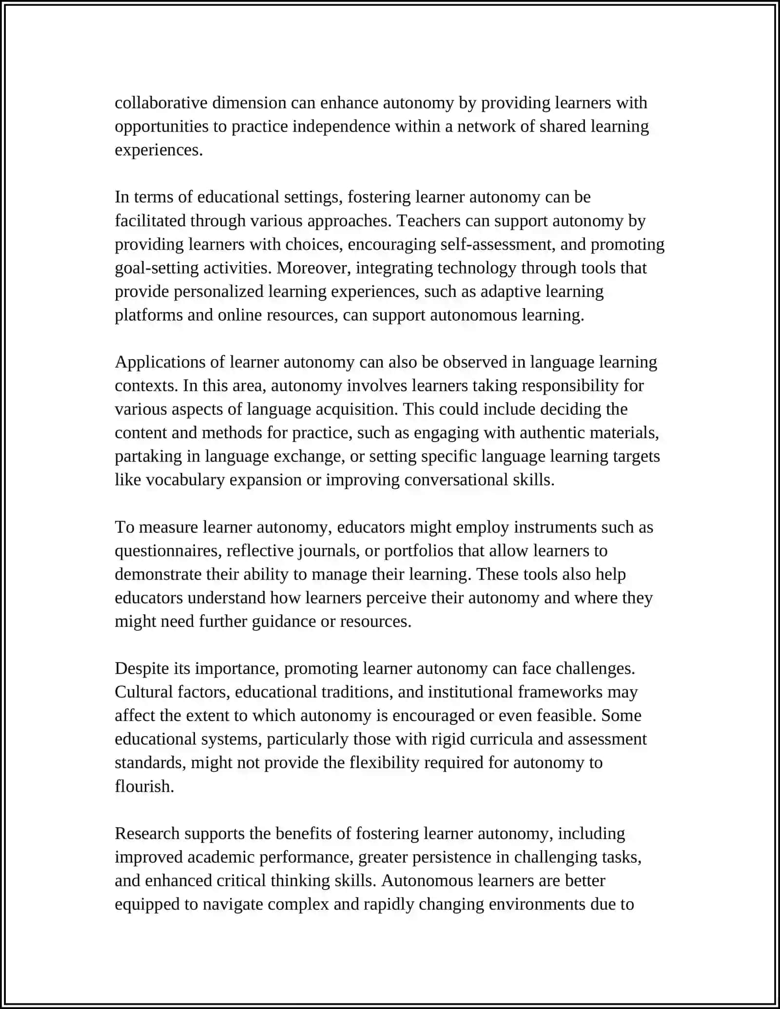 LEARNER AUTONOMY 4