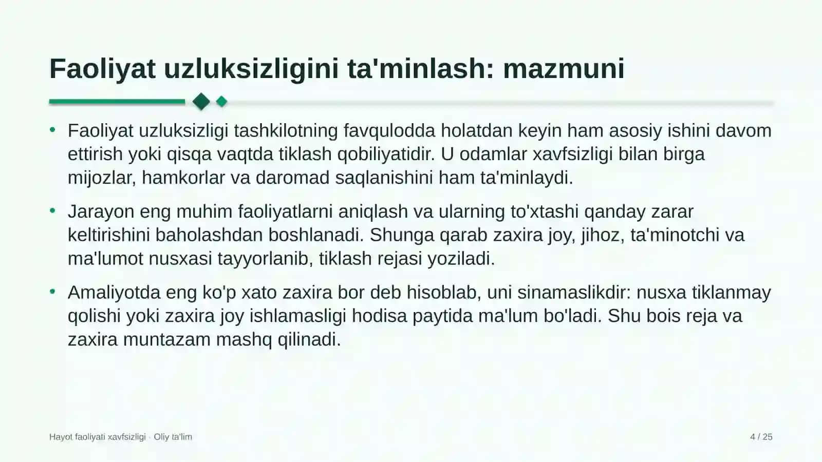 Bolalar sog'lomlashtirish oromgohlarida faoliyat uzluksizligini ta'minlash 4