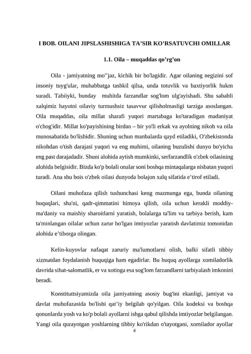 Oila jamoasini jipslashtirish metodikasi 4
