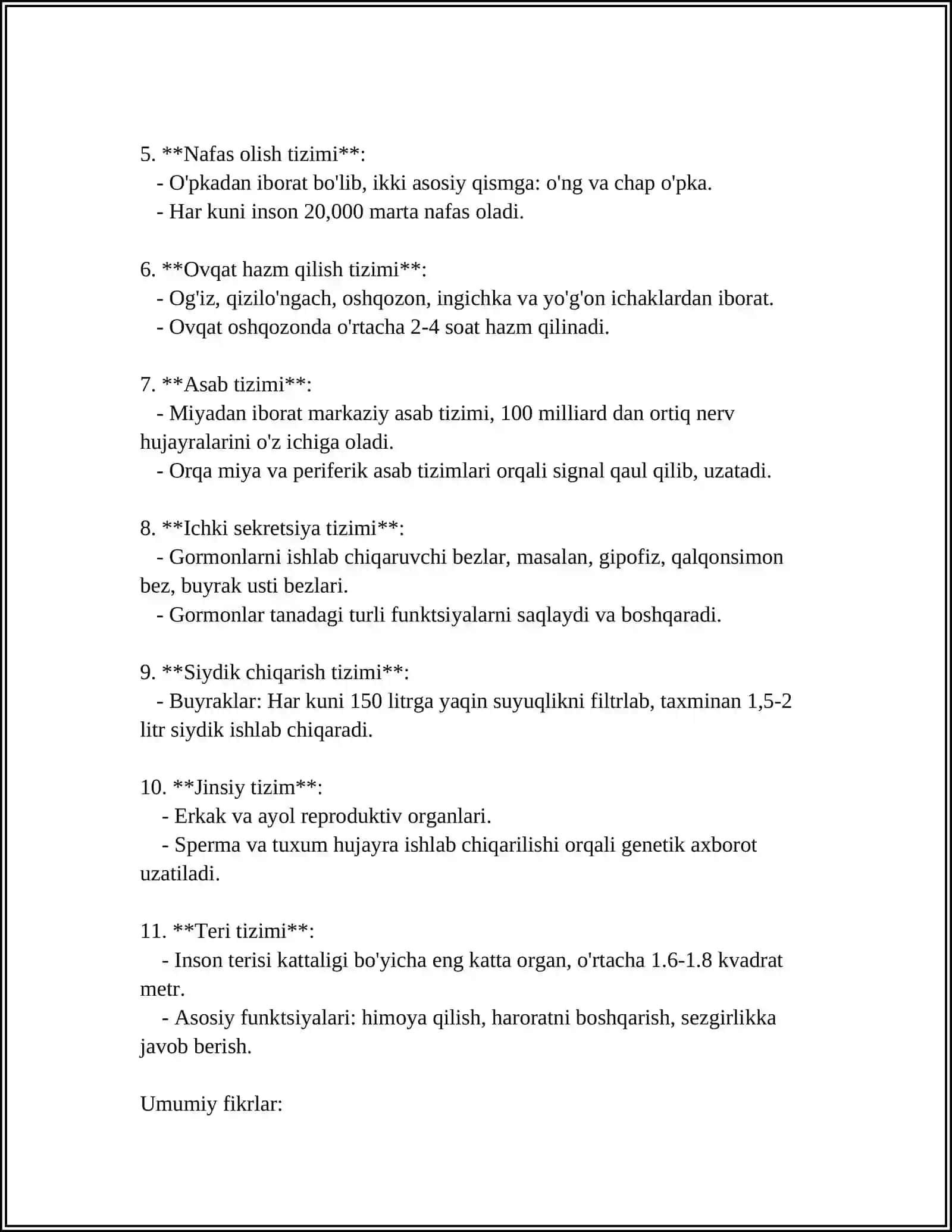 Tana Tuzyilishi va Anatomiya 4