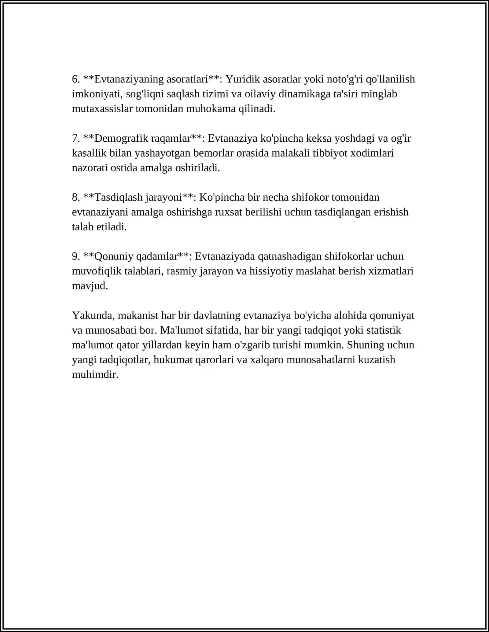 EVTANAZIYA MUAMMOLARI 4