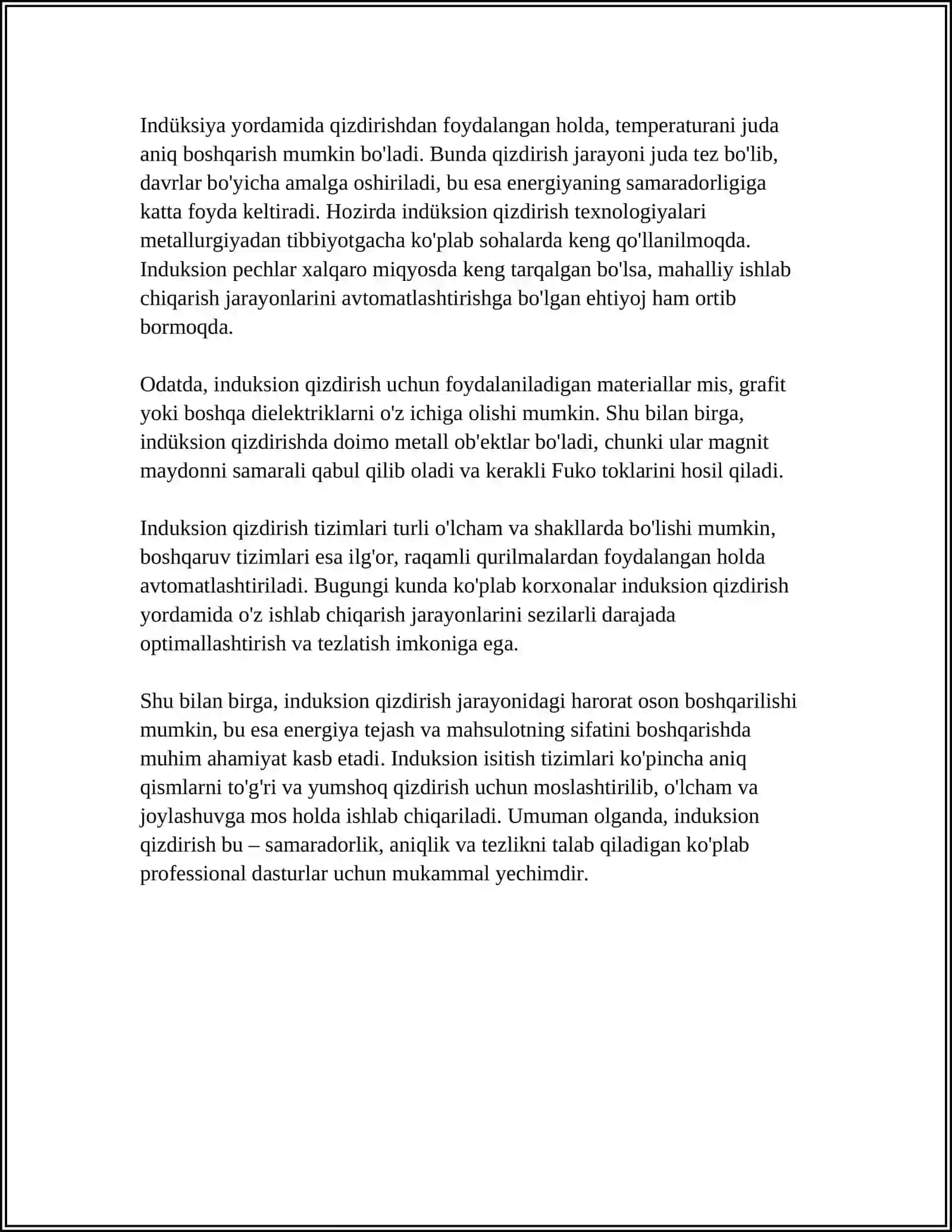 METALLARNI TOʻLA QIZDIRISH INDUKSION QURILMALARI 4