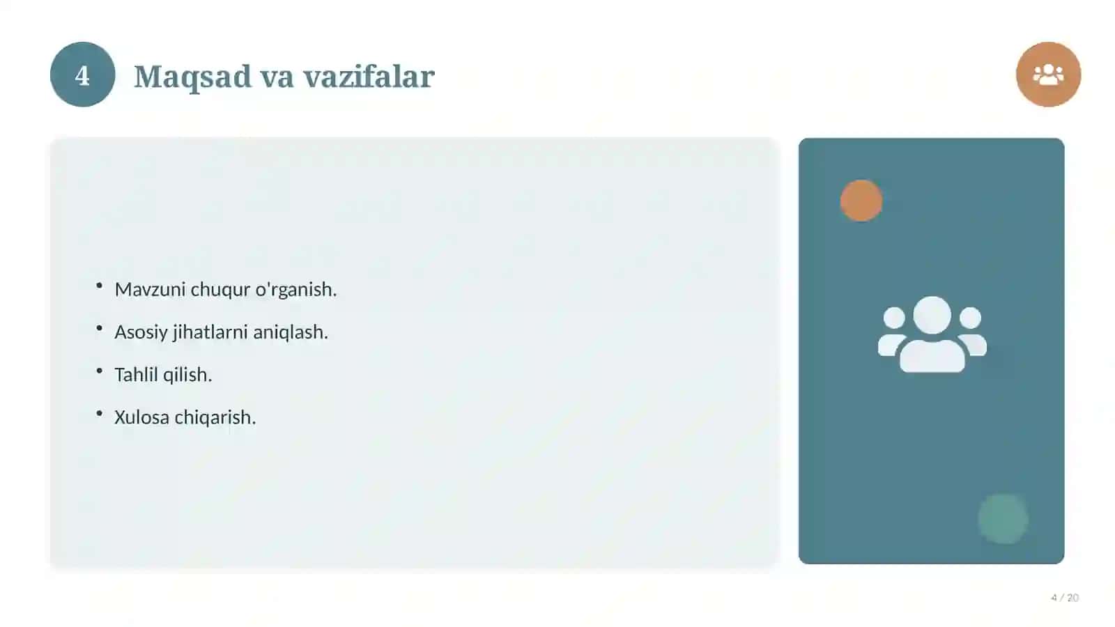 Algebra fanidan 9-sinf: takrorlash darsi ishlanmasi 4