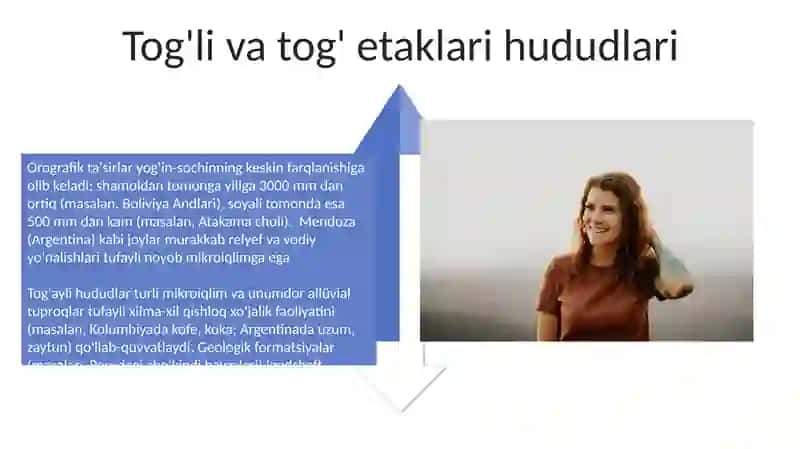 And tog'lari orografik xususiyatlari 4