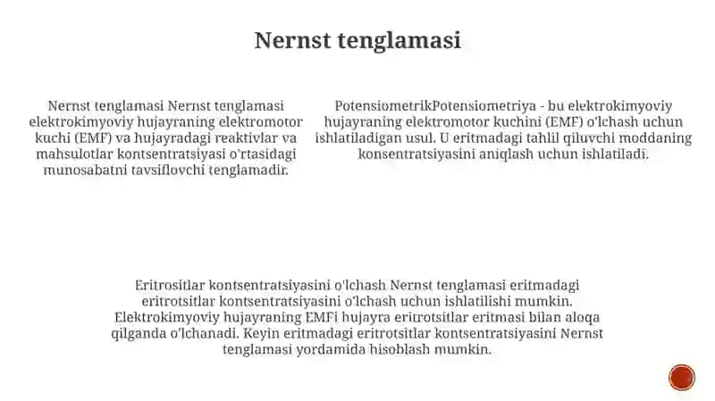 Potensiometriya. Eritmalar Konsentratsiyasini OʻLchash 4