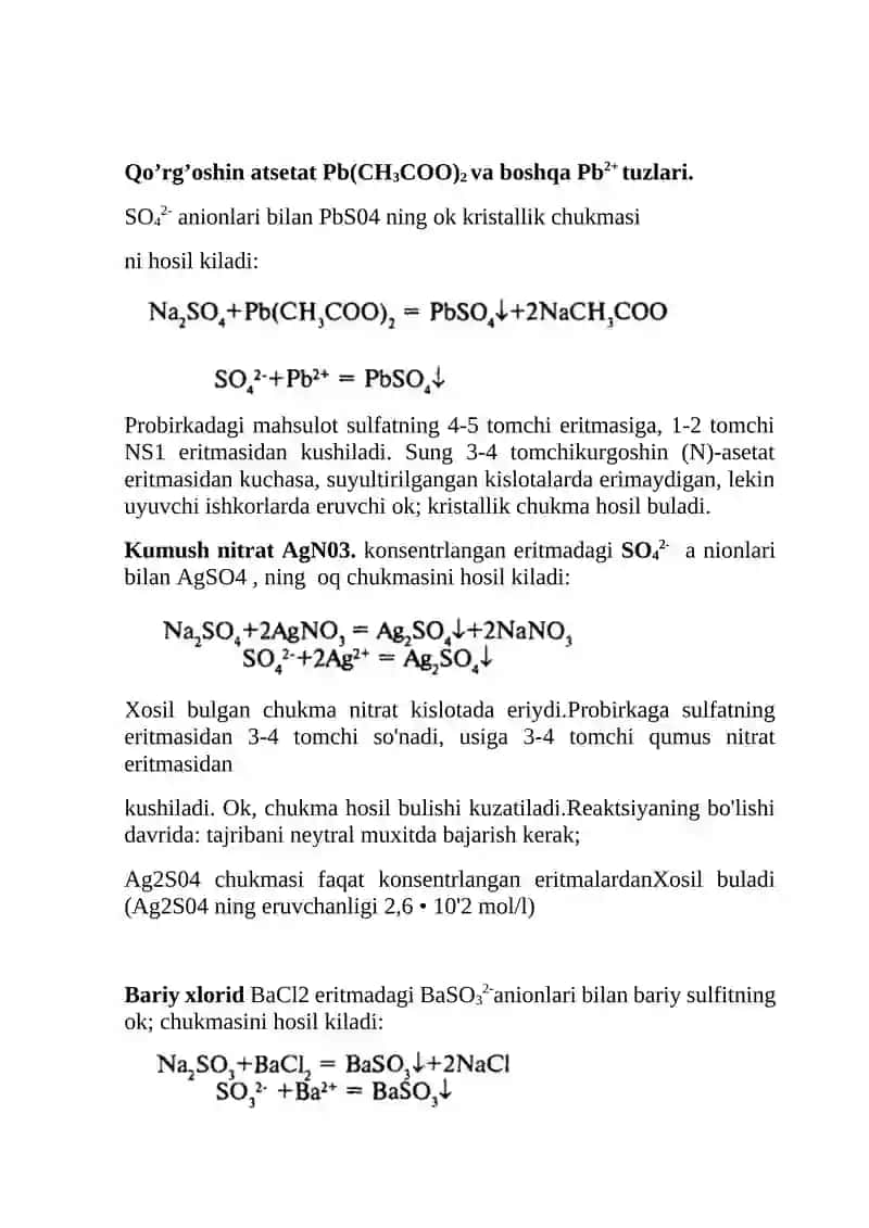 Anionlar analizi 4
