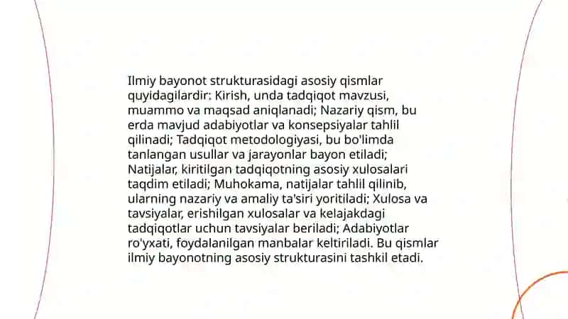 Ilmiy Bayonot Ishiga Umumiy Talab 4