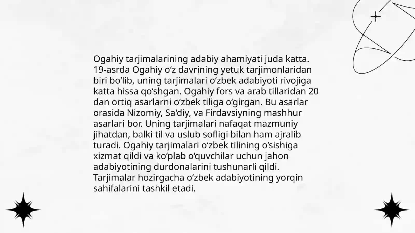 Ogahiy ijodida tarjimashunoslik 4