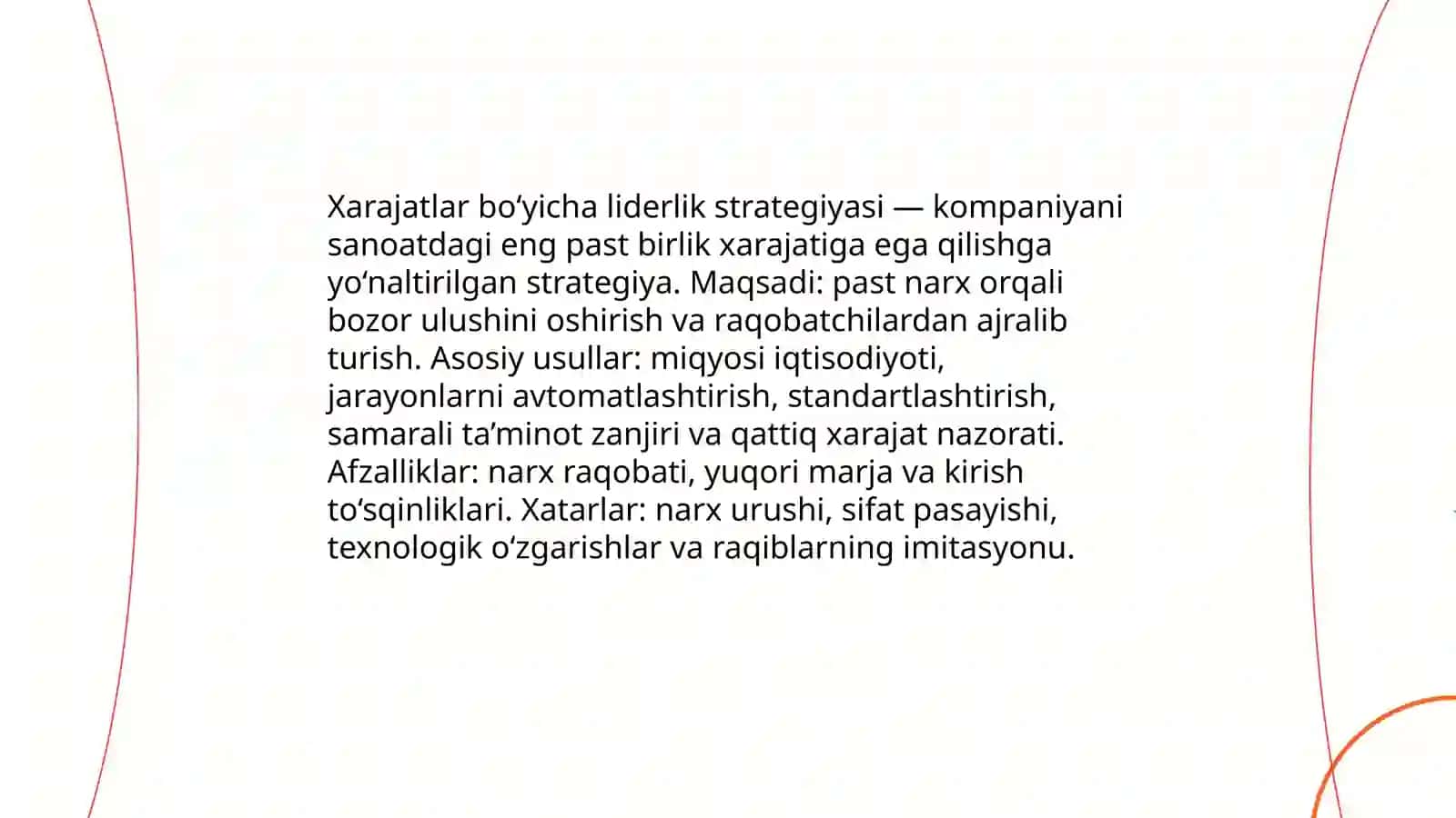 M Porterning raqobatbardosh ustunlik konsepsiyasi 4